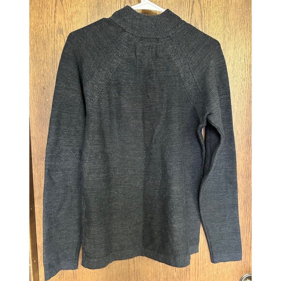Flag & Anthem Quarter Zip Sweater Mens Small Mock Neck Gray 100% Cotton Gorpcore - Picture 2 of 5